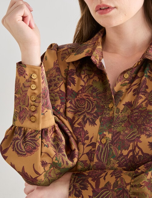 Whistle Satin Paisley Cuff Shirt, Bronze product photo View 05 L