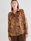 Whistle Satin Paisley Cuff Shirt, Bronze product photo View 06 S