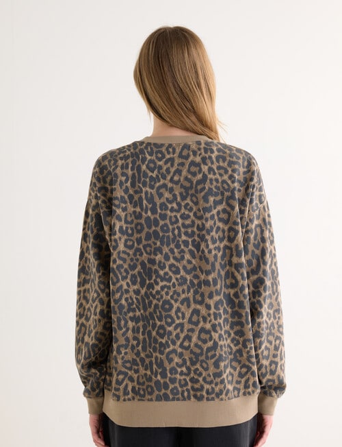 Denim Republic Leopard Print Sweatshirt, product photo View 02 L