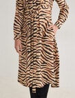 Whistle Long Sleeve Tie Waist Dress, Animal Natural & Black product photo View 05 S