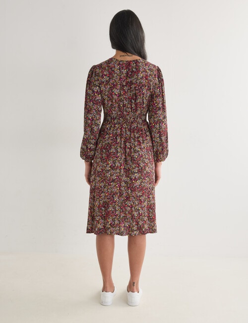 Whistle Ditsy Floral Tea Dress, Shorter Length, Black product photo View 02 L