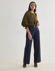 Whistle Broderie Trim Top, Khaki product photo View 03 S