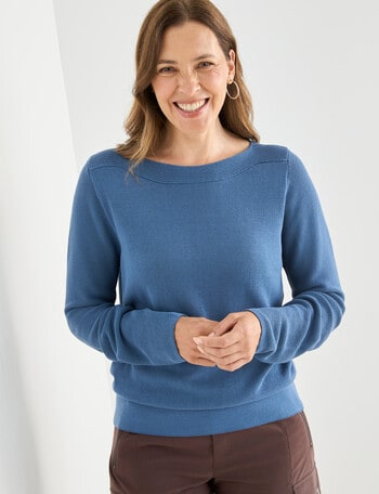 Line 7 Solitude Knitted Top, Vintage Blue product photo