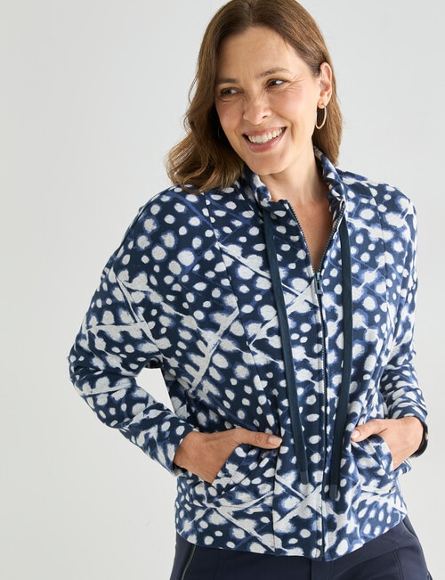 Line 7 Zephyr Knit Jacket, Blue Pattern product photo