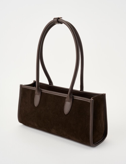 Whistle Long Handle Faux Suede Shopper Bag, Espresso product photo View 03 L