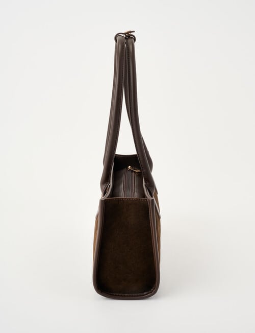 Whistle Long Handle Faux Suede Shopper Bag, Espresso product photo View 04 L