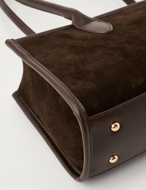 Whistle Long Handle Faux Suede Shopper Bag, Espresso product photo View 06 L