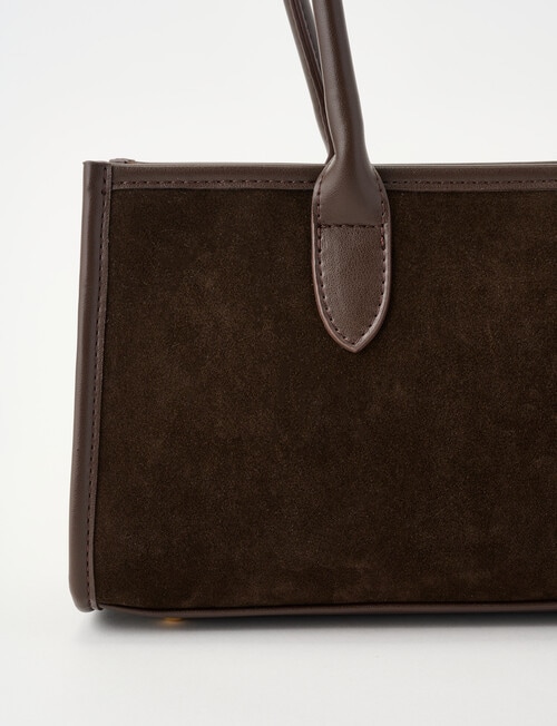 Whistle Long Handle Faux Suede Shopper Bag, Espresso product photo View 07 L