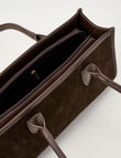 Whistle Long Handle Faux Suede Shopper Bag, Espresso product photo View 08 S