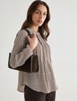 Whistle Long Handle Faux Suede Shopper Bag, Espresso product photo View 09 S