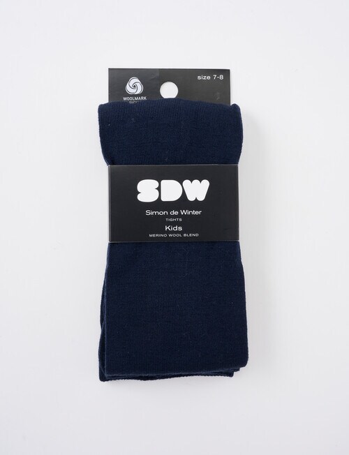Simon De Winter Merino Wool Blend Tight, Navy product photo View 02 L