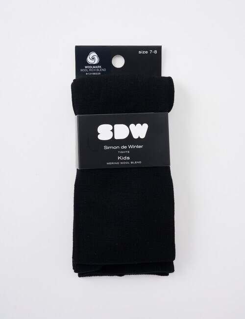 Simon De Winter Merino Wool Blend Tight, Black product photo View 02 L