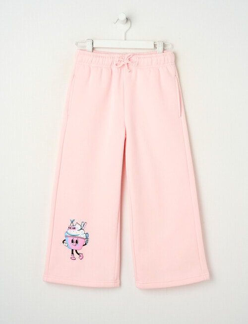 Mac & Ellie Gelato Club Wide Leg Trackpant, Light Pink product photo