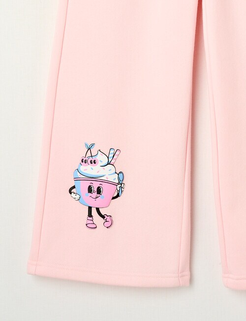 Mac & Ellie Gelato Club Wide Leg Trackpant, Light Pink product photo View 02 L