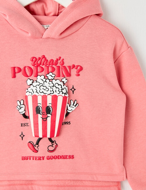 Mac & Ellie Popcorn Pull On Hoodie, Coral product photo View 03 L