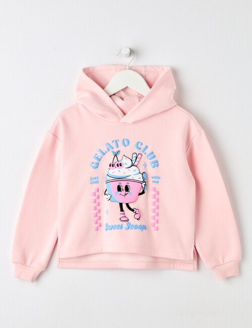 Mac & Ellie Gelato Club Pull On Hoodie, Light Pink product photo