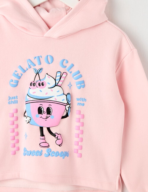 Mac & Ellie Gelato Club Pull On Hoodie, Light Pink product photo View 03 L