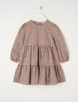 Mac & Ellie Long Sleeve Check Dress, Natural & Berry product photo