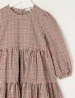 Mac & Ellie Long Sleeve Check Dress, Natural & Berry product photo View 02 S