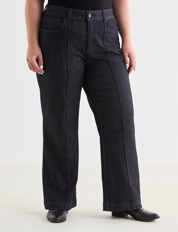 Denim Republic Curve Raw Denim Jean with Creases, Dark Indigo product photo