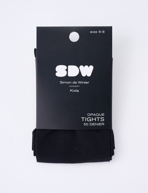 Simon De Winter Opaque Tights, Black product photo View 02 L