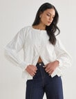 Whistle Broderie Trim Top, White product photo