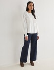 Whistle Broderie Trim Top, White product photo View 03 S
