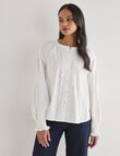 Whistle Broderie Trim Top, White product photo View 07 S