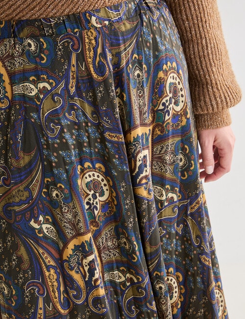 Whistle Crushed Satin Midi Skirt, Vintage Paisley product photo View 04 L