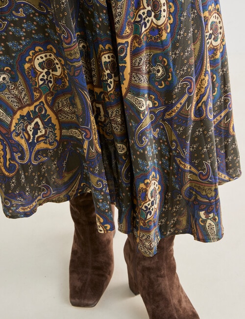 Whistle Crushed Satin Midi Skirt, Vintage Paisley product photo View 05 L