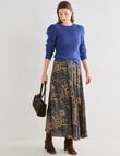 Whistle Crushed Satin Midi Skirt, Vintage Paisley product photo View 06 S