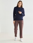 Line 7 Coaster Merino Hoodie, Navy & Cocoa Brown product photo View 03 S