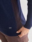 Line 7 Coaster Merino Hoodie, Navy & Cocoa Brown product photo View 04 S