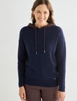 Line 7 Coaster Merino Hoodie, Navy & Cocoa Brown product photo View 05 S