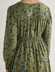 Whistle Long Sleeve V-Neck Dress, Olive Print product photo View 06 S