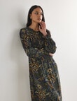 Whistle Long Sleeve Shirred Midi Dress, Vintage Paisley product photo View 05 S