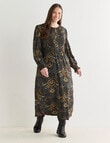 Whistle Long Sleeve Shirred Midi Dress, Vintage Paisley product photo View 12 S