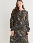 Whistle Long Sleeve Shirred Midi Dress, Vintage Paisley product photo View 13 S