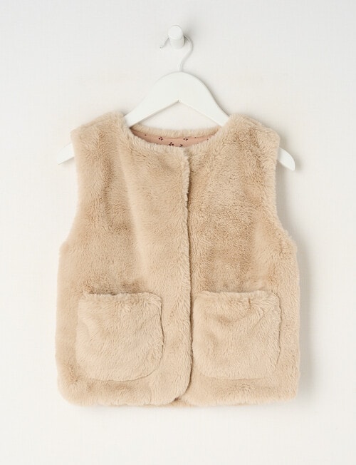 Mac & Ellie Faux Fur Vest, Teddy product photo