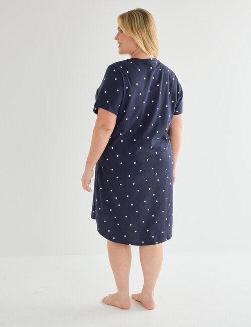 Studio Curve Sleep T-Shirt Nightie, Navy Spot product photo View 02 L