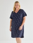 Studio Curve Sleep T-Shirt Nightie, Navy Spot product photo View 03 S