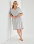 Studio Curve Sleep T-Shirt Nightie, Grey Marle product photo View 03 S