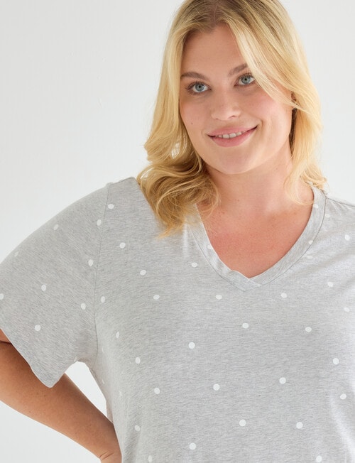 Studio Curve Sleep T-Shirt Nightie, Grey Marle product photo View 04 L