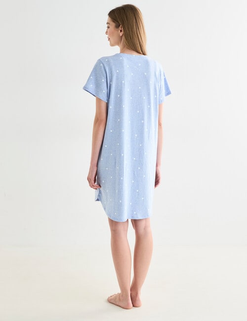 Zest Sleep Spot T-Shirt Nightie, Blue Marle, 8-18 product photo View 02 L