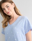 Zest Sleep Spot T-Shirt Nightie, Blue Marle, 8-18 product photo View 04 S