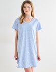 Zest Sleep Spot T-Shirt Nightie, Blue Marle, 8-18 product photo View 05 S