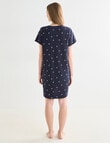 Zest Sleep Spot T-Shirt Nightie, Navy, 8-18 product photo View 02 S