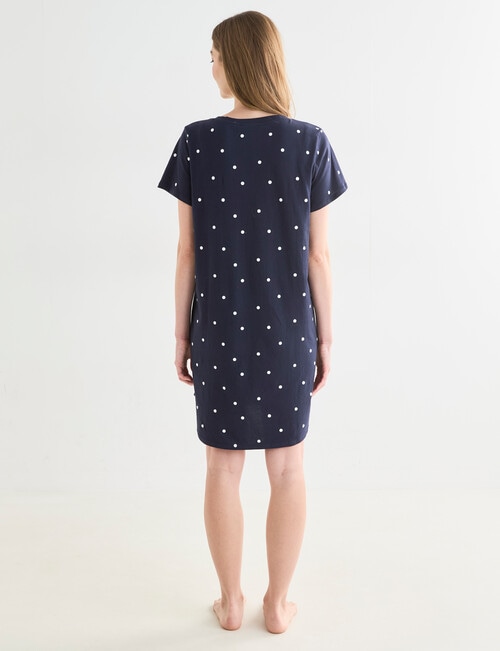Zest Sleep Spot T-Shirt Nightie, Navy, 8-18 product photo View 02 L
