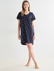 Zest Sleep Spot T-Shirt Nightie, Navy, 8-18 product photo View 03 S