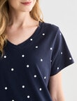 Zest Sleep Spot T-Shirt Nightie, Navy, 8-18 product photo View 04 S